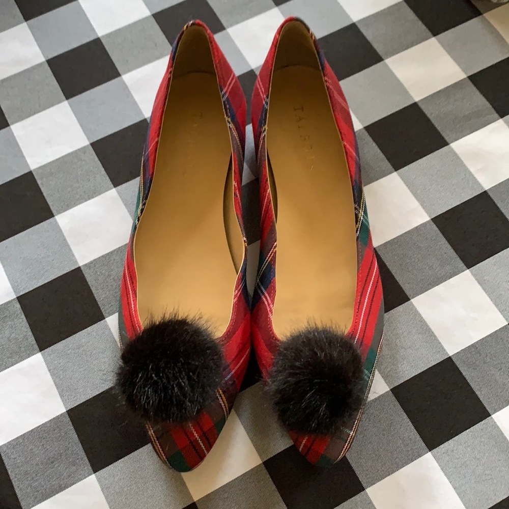Talbots Red Plaid Shoes 7.5 AA